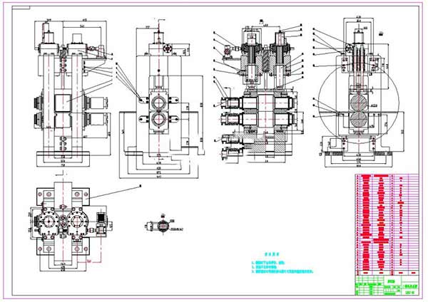 兩輥式軋鋼機（jī）設計圖 圖（tú）片內容（róng）是:軋鋼（gāng）機工作原理圖示